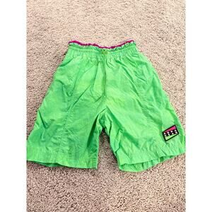 Rare VINTAGE 90s Green and Purple Nike Aqua Gear Board Shorts Size S